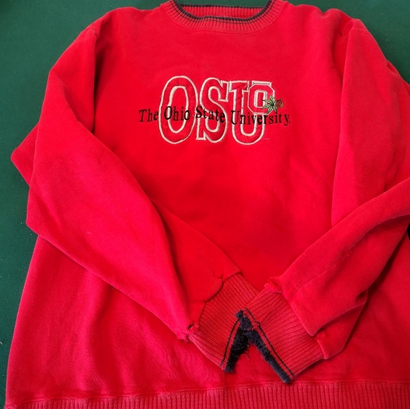 Vtg Team Edition Apparel OSU Ohio State Buckeyes embroidered crewneck red M USA - Picture 2 of 9